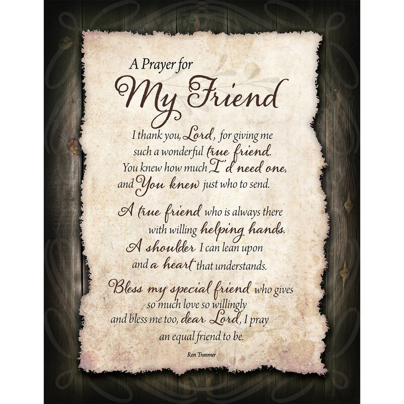 Winston Porter Pernelia Prayer for My Friend Plaque & Reviews | Wayfair